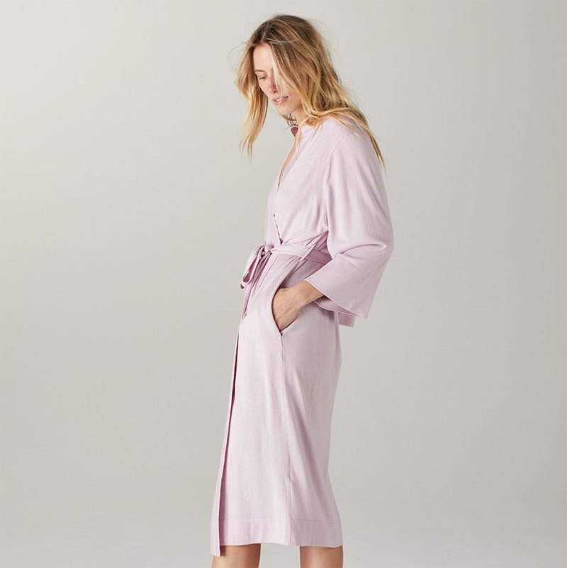 Mother’s Day Gift Guide 2019 Naadam Khimori Silk Cashmere Robe Desert Pink