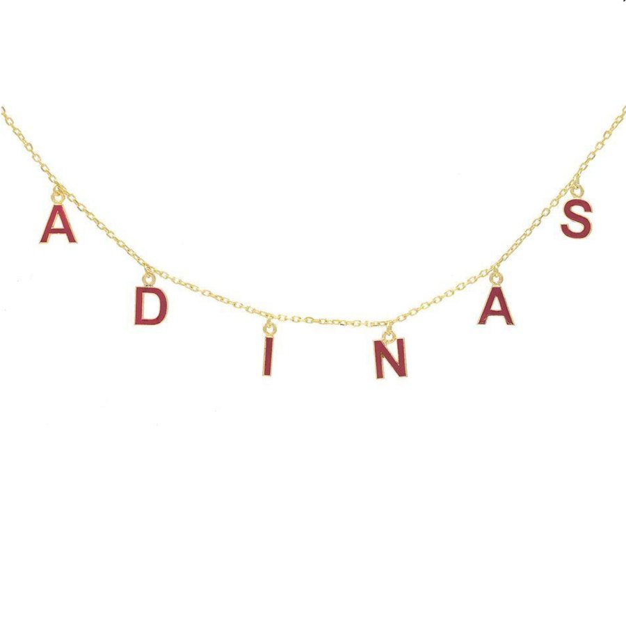 Mother’s Day Gift Guide 2019 Adina’s Jewels Black Name Enamel Necklace