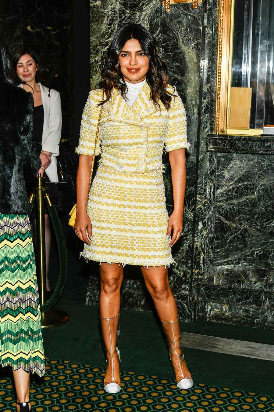 Priyanka Chopra Jonas spring-perfect yellow tweed skirt suit