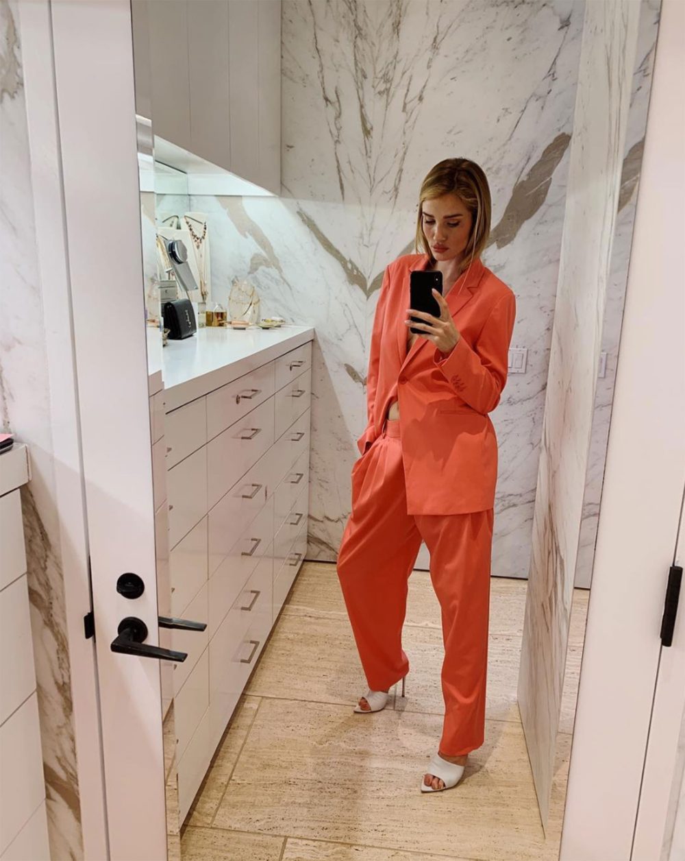 Rosie Huntington-Whitely Gives Us the Spring Power Suit Inspo We Didn't Know We Needed