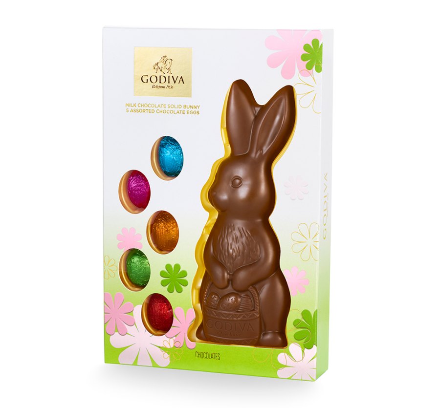Solid-Milk-Chocolate-Bunny-with-Foil-Wrapped-Chocolate-Eggs
