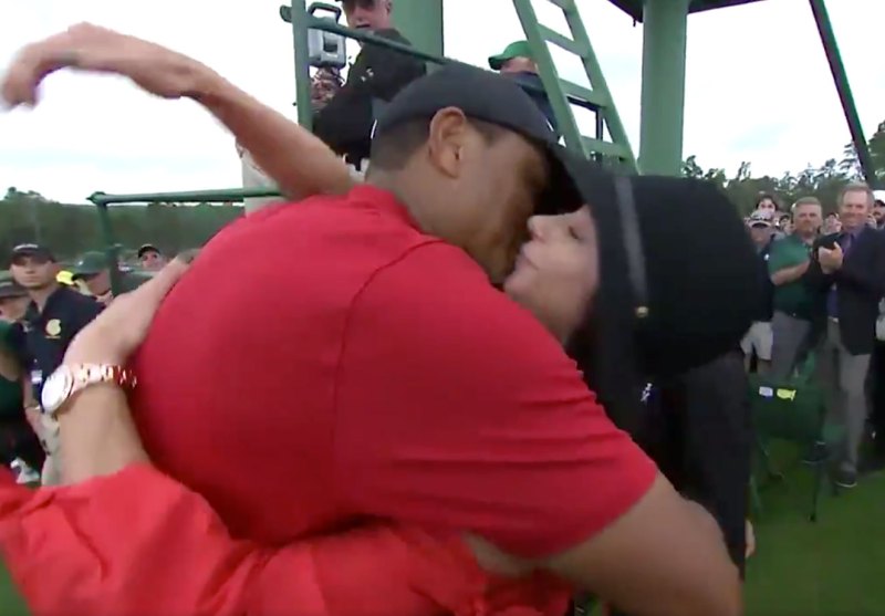 Tiger Woods Celebrates Masters Win