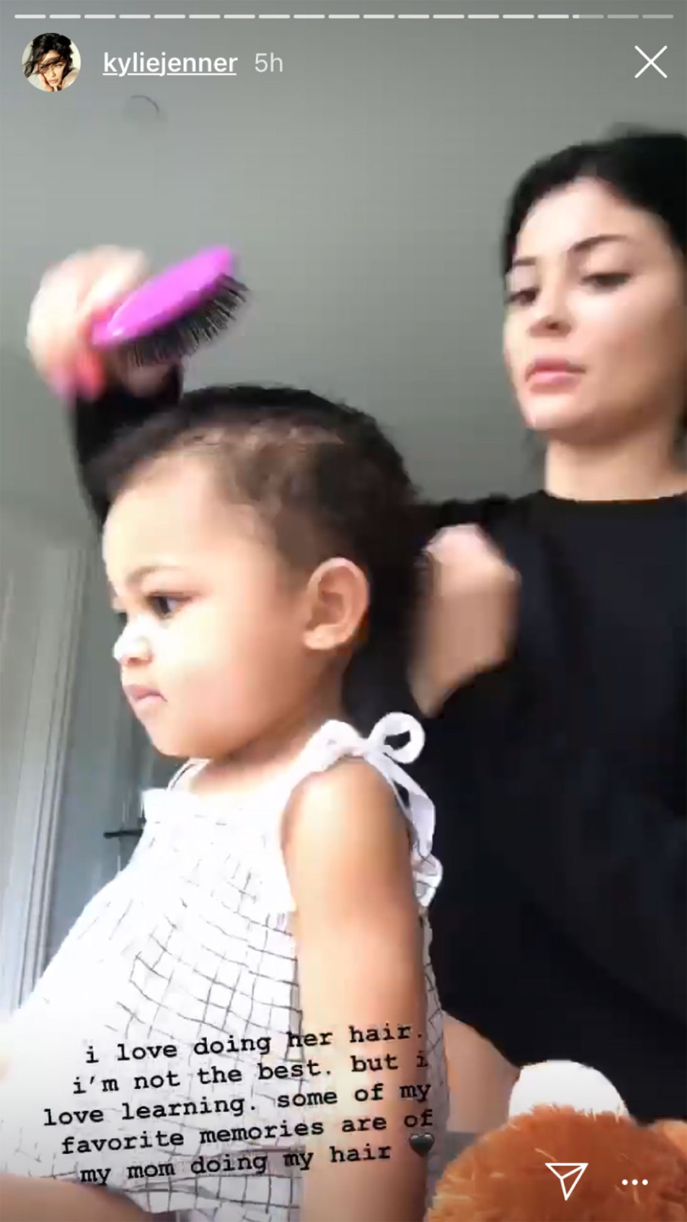 Kylie Jenner Shows Off Her Hairstyling Skills on Daughter Stormi