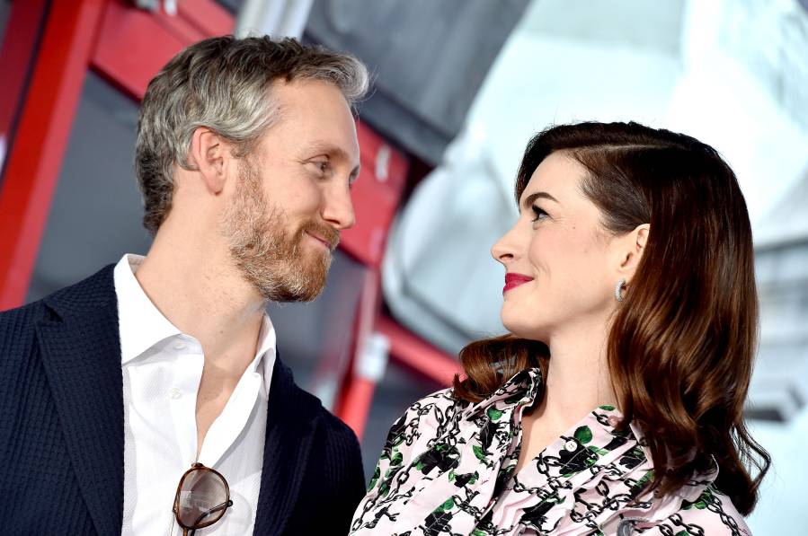 Anne Hathaway and Husband Adam Shulman Snuggle Up in Rare Appearance