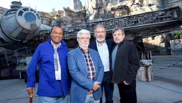 Billy-Dee-Williams,-George-Lucas,-Harrison-Ford-and-Mark-Hamill