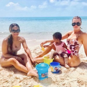 Khloe Kardashian and Daughter True Hit the Beach in Turks and Caicos