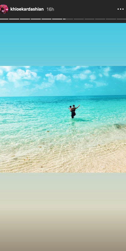 Khloe Kardashian and Daughter True Hit the Beach in Turks and Caicos