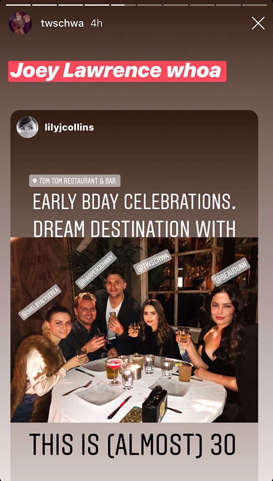 Celebs at Tom Tom Lily Collins