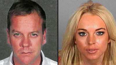 Kiefer Sutherland Lindsay Lohan OJ Simpson Paris Hilton Mugshots
