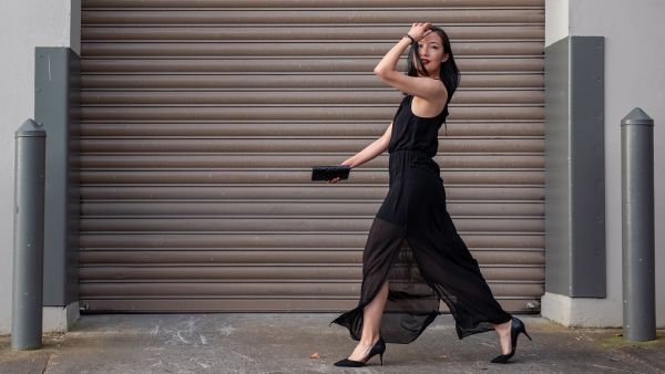 Woman in Black Dress