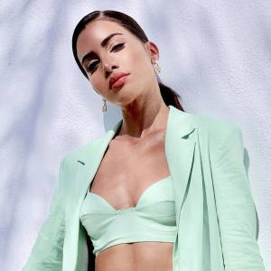 Camila Coelho Revolve Campaign Mint Suit