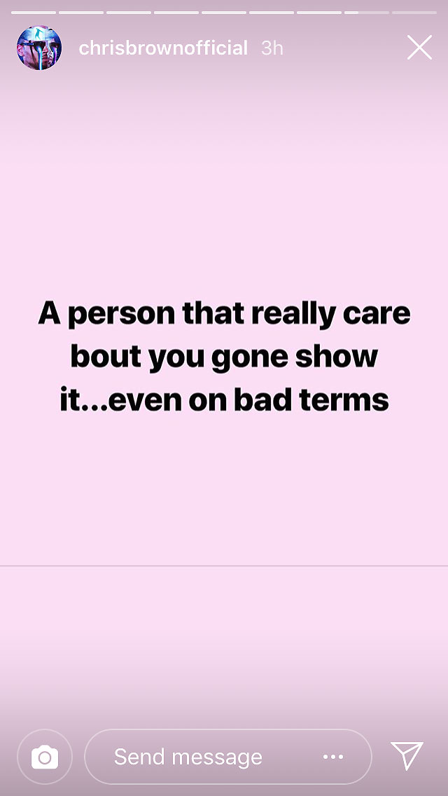 Chris Brown Instagram Story Post