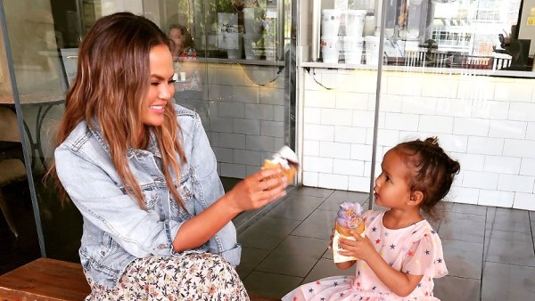 Chrissy Teigen and Luna Eating Ice Cream