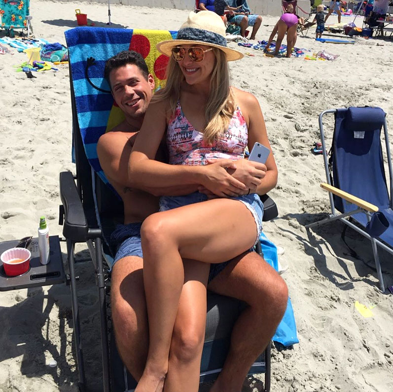 Gina Kirschenheiter and Matthew Kirschenheiter Sitting On The Beach