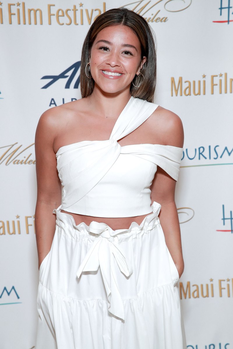 Gina Rodriguez Abs White Dress Sunburn Tan