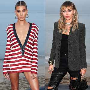 Hailey Bieber Miley Cyrus Saint Laurent Mens Show
