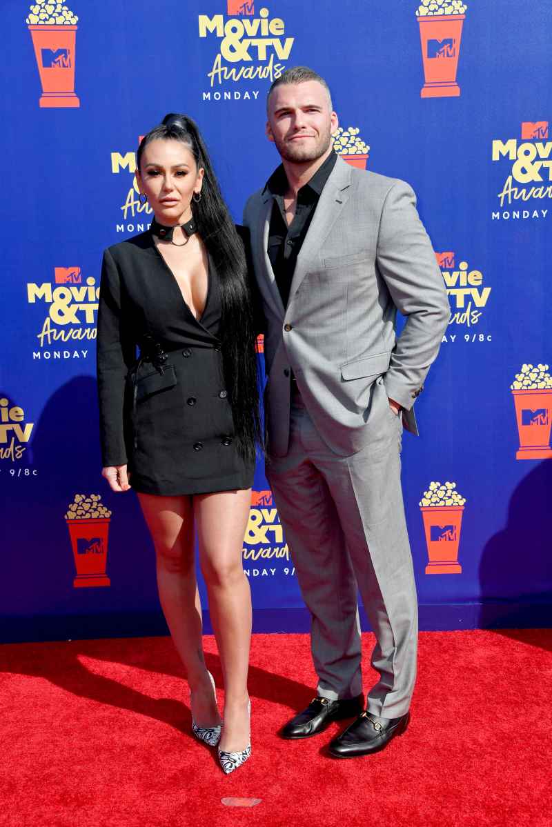 JWoww and BF Zac Make MTV Red Carpet Debut at Movie Awards Jenni Farley and Zack Clayton Carpinello
