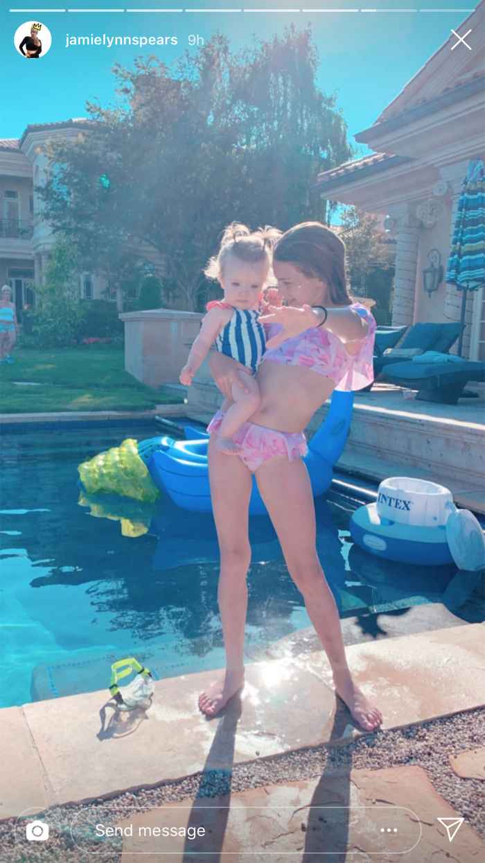 Jamie Lynn Spears Daughters Pool Party Britney Spears House