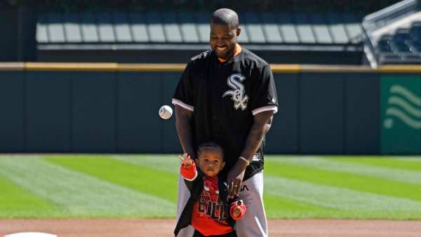 Kanye West and Saint West White Sox Baseball First Pitch Like Father Like Son Singing