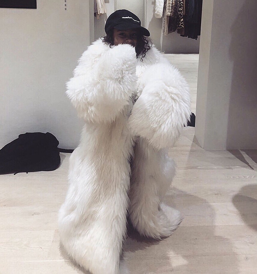 Kim Kardashian North West Fur Coat