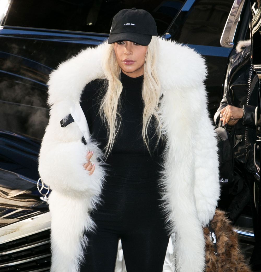 Kim Kardashian White Fur Coat
