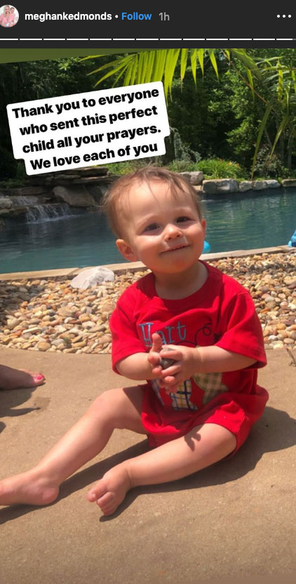 Meghan King Edmonds and Husband Jim Hold Son Hart at the Hospital Amid Cheating Scandal Instagram Story