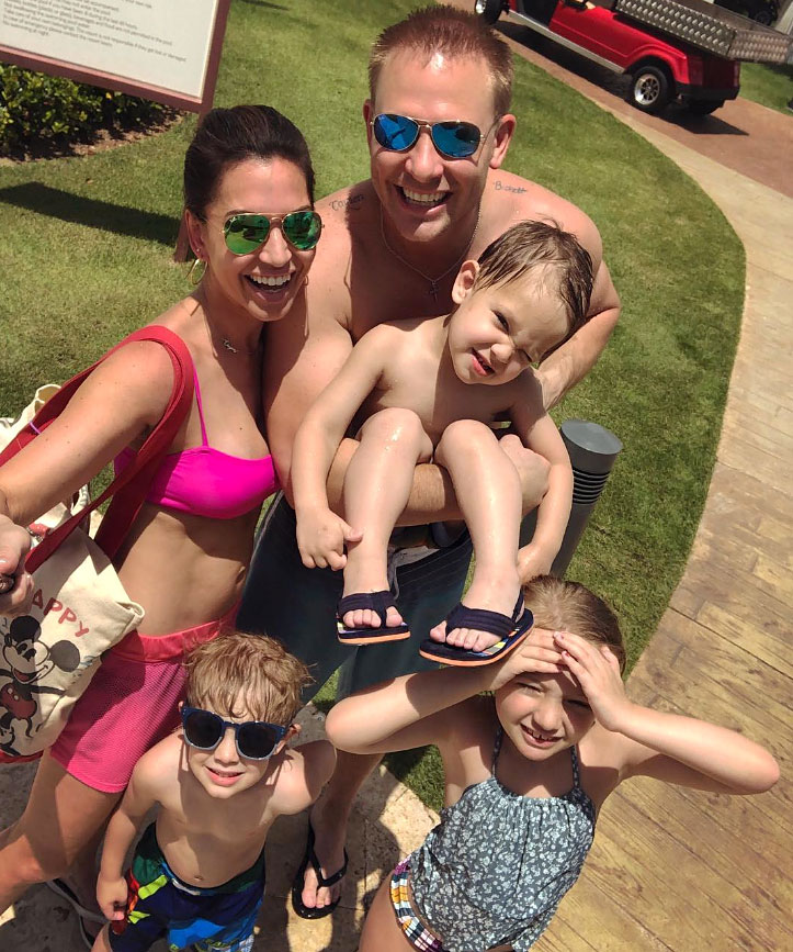Melissa Rycroft and Tye Strickland and Family On Vacation In Nickelodeon Hotels Resorts Punta Cana Dominican Republic