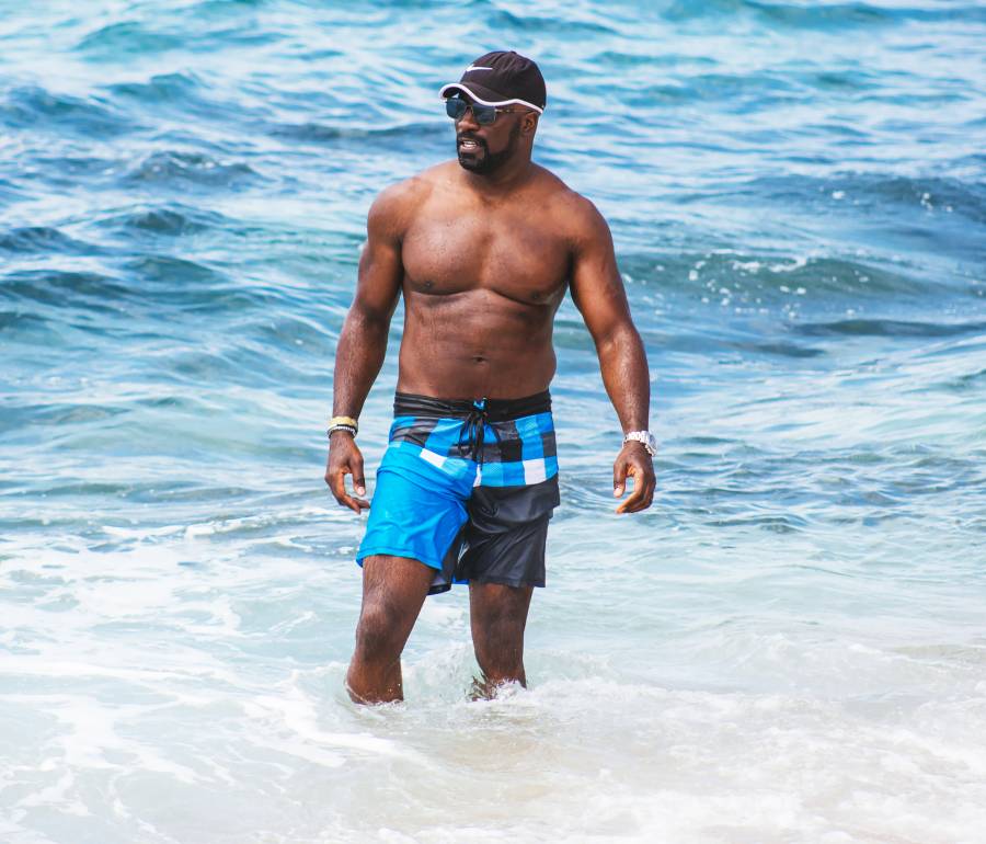 Mike Colter swim trunks shirtless