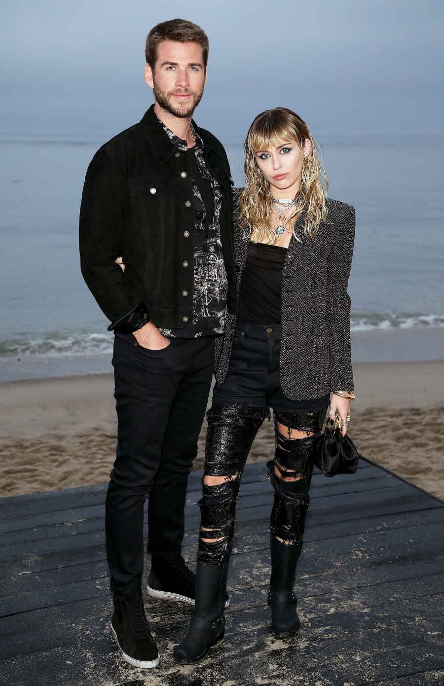 Miley Cyrus Liam Hemsworth Saint Laurent Mens Show