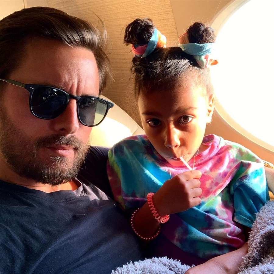 North West and Scott Disick On Plane