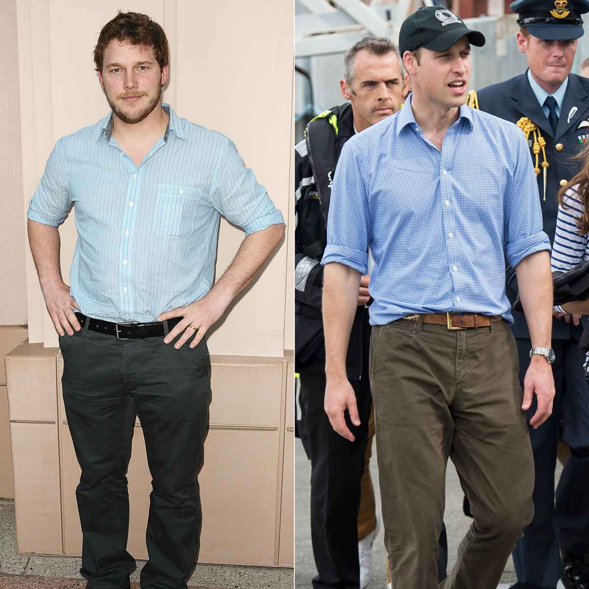 Prince William Chris Pratt Birthday Style Blue Button Down Shirt