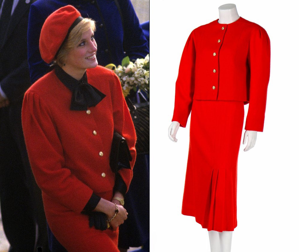 Princess Diana Dress Auction Red Two Piece Dress