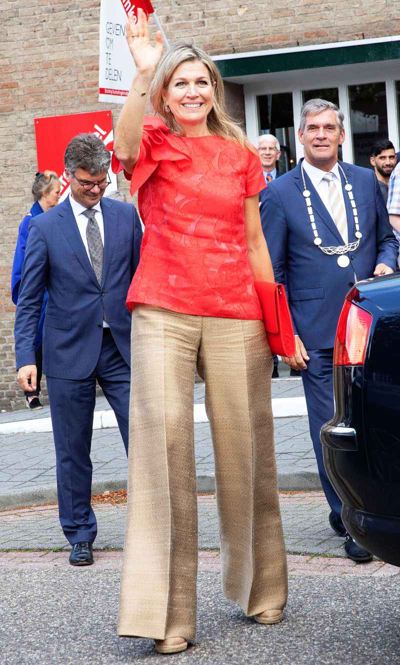 Queen Maxima Wide-Leg Pants Red Top June 20