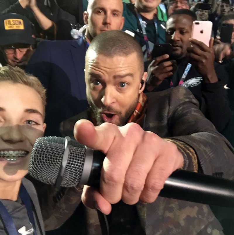 Selfie Kid and Justin Timberlake Super Bowl Celebrity Selfies