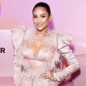 Shay Mitchell Wearing Pink attends Patrick Ta Beauty Launch Pregnant