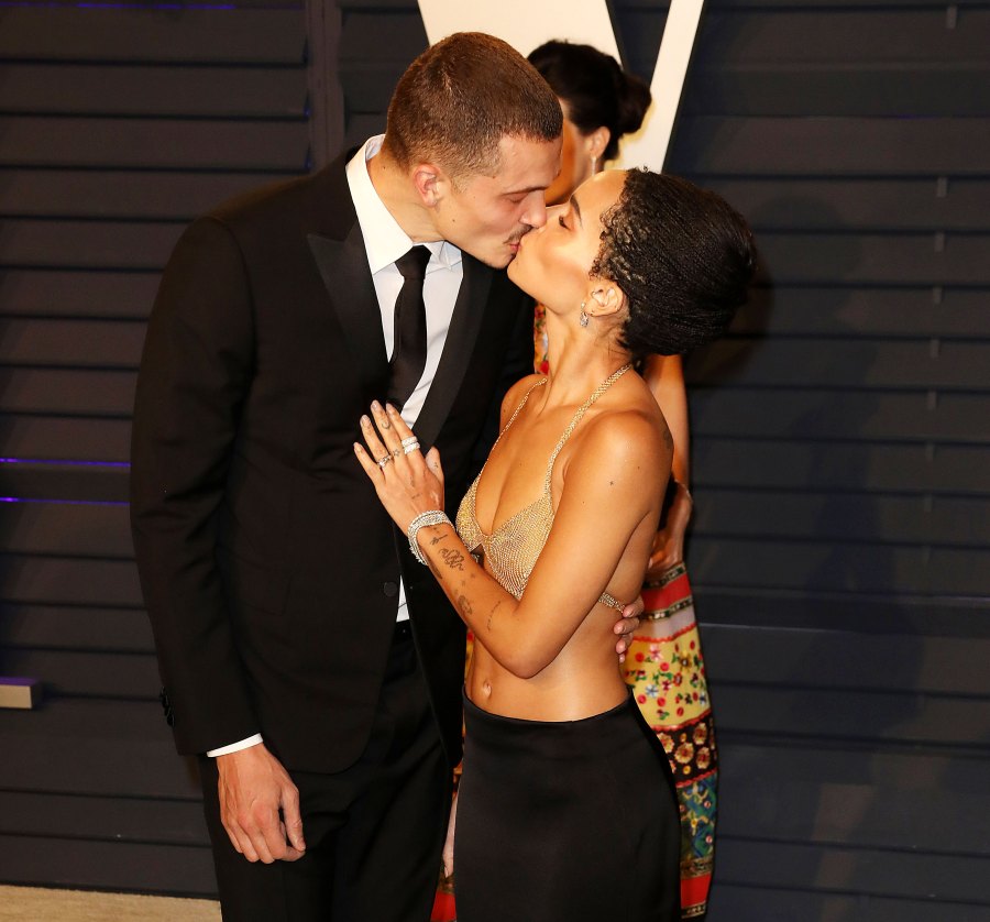 Zoe Kravitz Karl Glusman attend pre-wedding party French restaurant Lapérous Paris