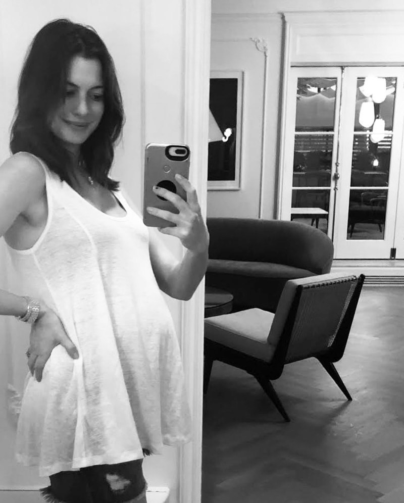 Anne Hathaway Selfie with Baby Bump Motherhood Quotes