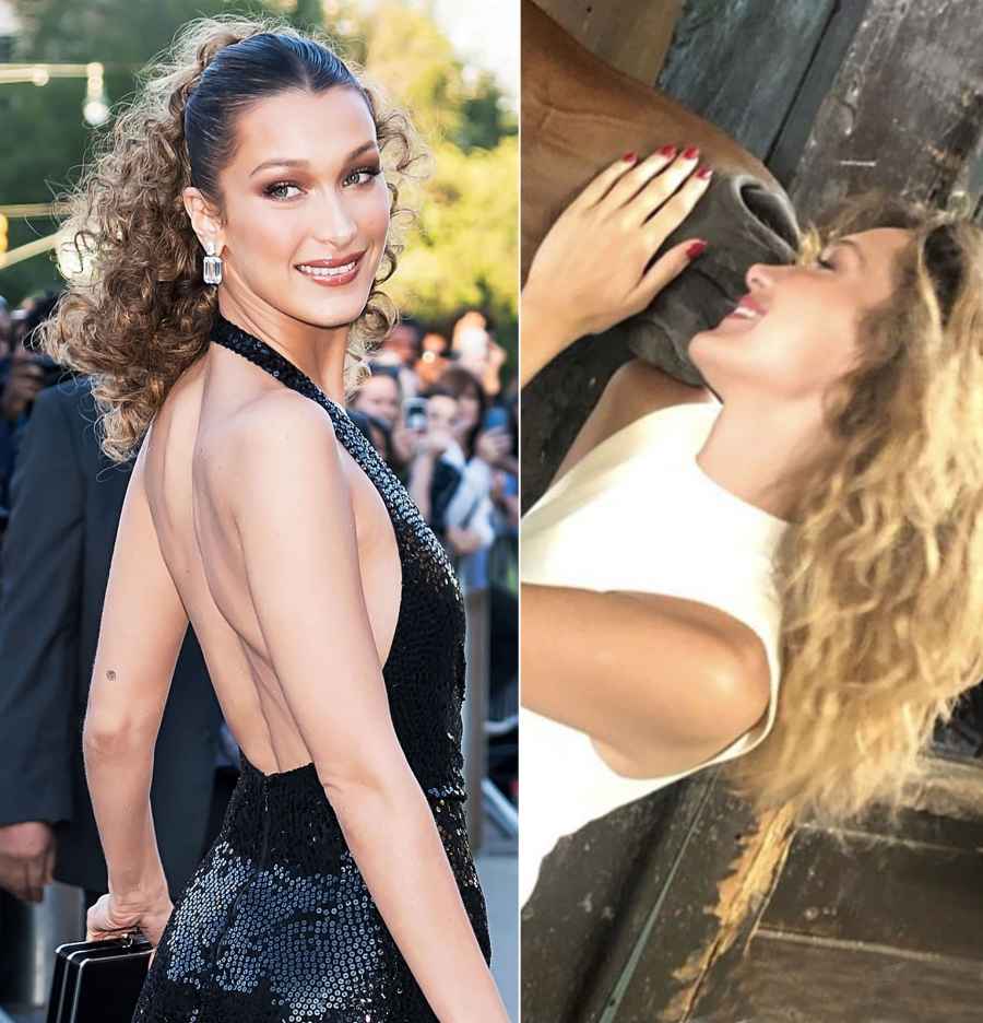 Bella Hadid Hair Change Brunette Ombre to Blonde