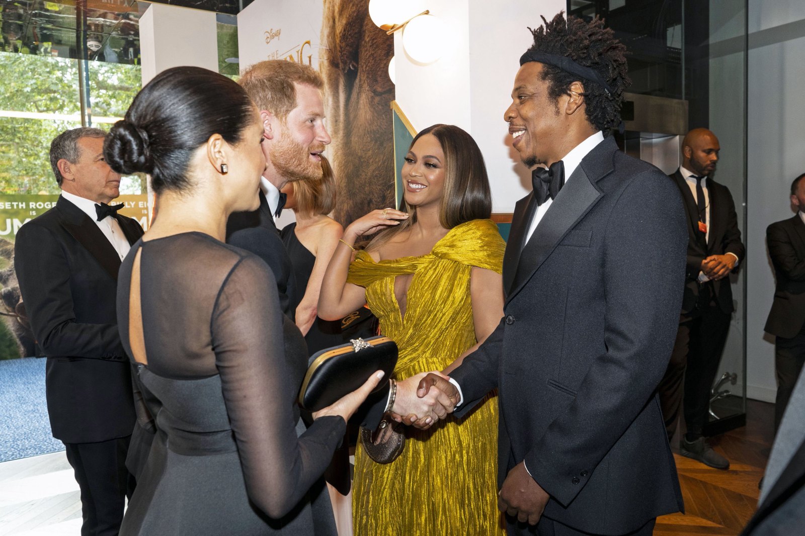 Duchess Meghan, Beyonce Hug, Chat at ‘Lion King’ Premiere | Us Weekly