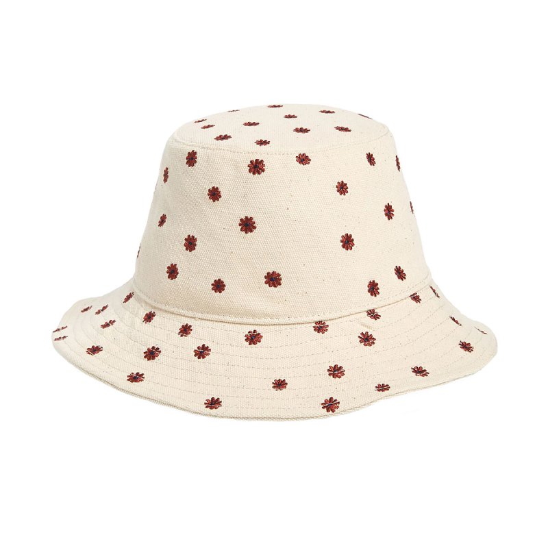 Madewell Daisy Embroidered Short Brimmed Canvas Bucket Hat