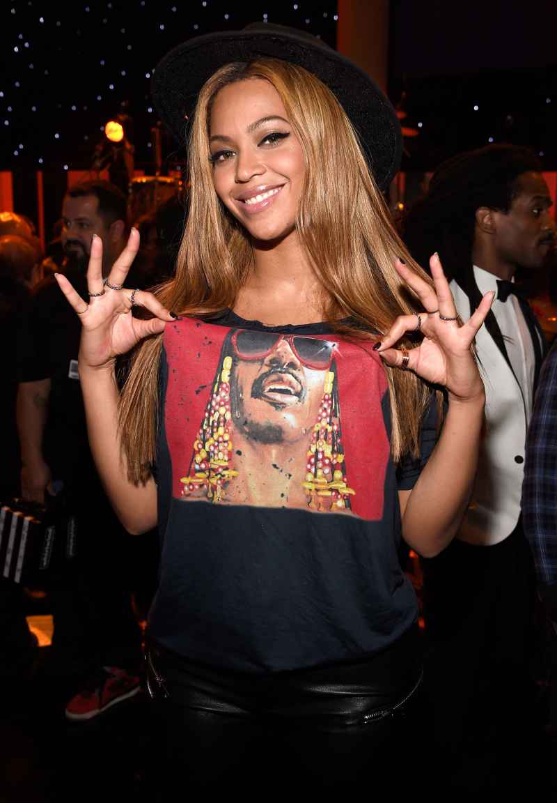 Celebs Wearing Celebs - Beyonce Wearing Stevie Wonder