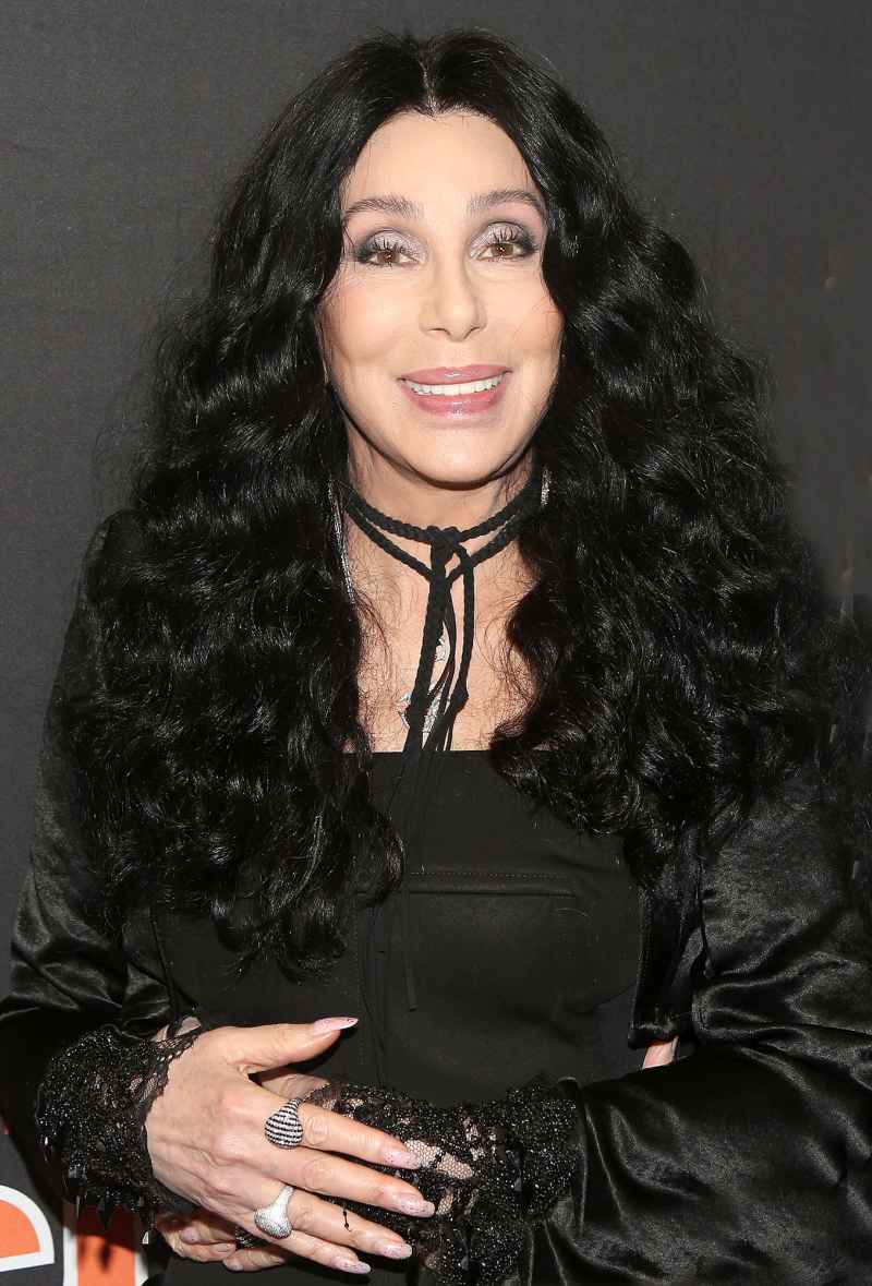 Cher Black Dress Long Black Curly Hair