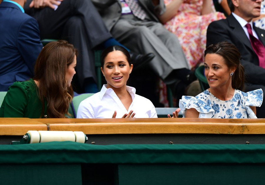 Duchess Meghan and Duchess Kate Look Friendly at Wimbledon Outing
