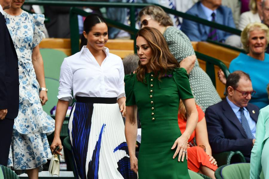 Duchess Meghan and Duchess Kate Look Friendly at Wimbledon Outing