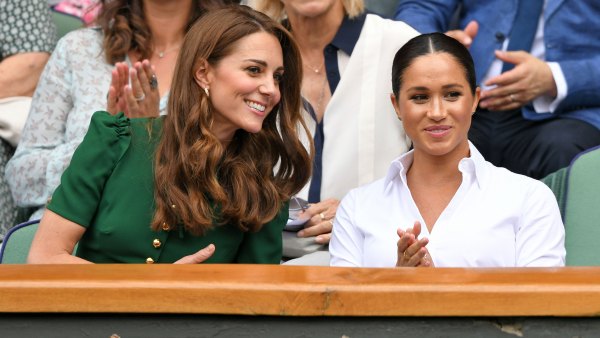 Duchess Meghan and Duchess Kate Look Friendly at Wimbledon Outing