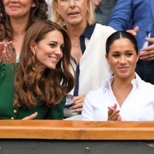 Duchess Meghan and Duchess Kate Look Friendly at Wimbledon Outing