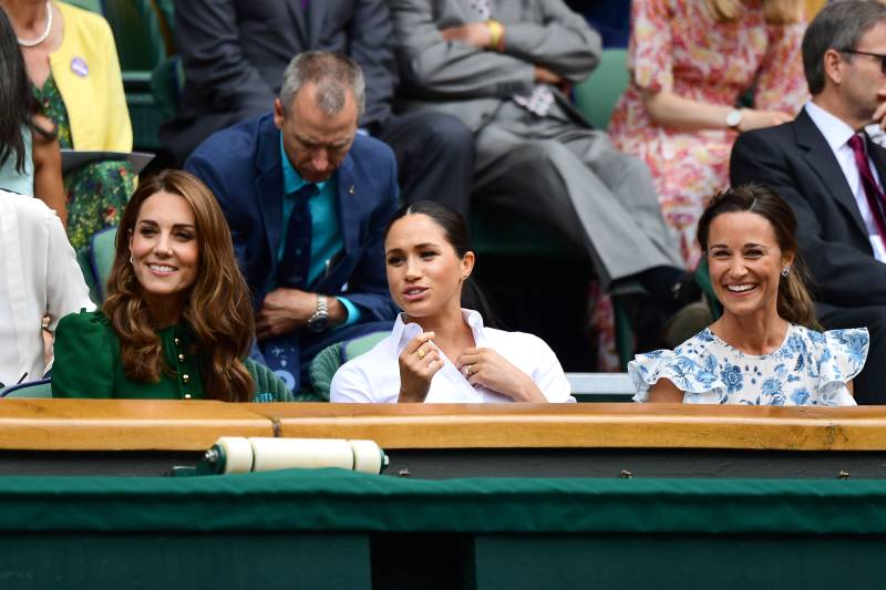 Duchess Meghan and Duchess Kate Look Friendly at Wimbledon Outing