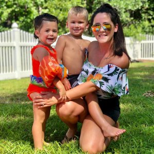Jenelle Evans and Kaiser Ensley in Yard Swimsuits Sunglasses