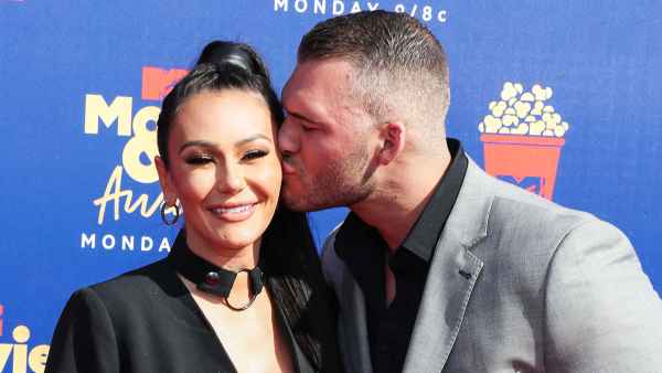 Jenni JWoww Farley and Zack Carpinello at MTV Movie and TV Awards Instagram Video Holding Grayson