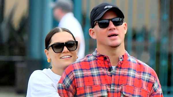 Jessie J and Channing Tatum Wearing Sunglasses, Flannel Shirt, Baseball Hat Ripped Jeans in Disney Land